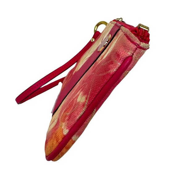 Coach Abstract Op Art Wristlet in a multi-coral pink - Picture 2 of 4